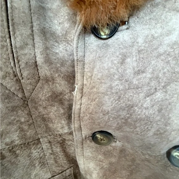 Men's Brown Fur Collar Coat - Picture 9 of 16
